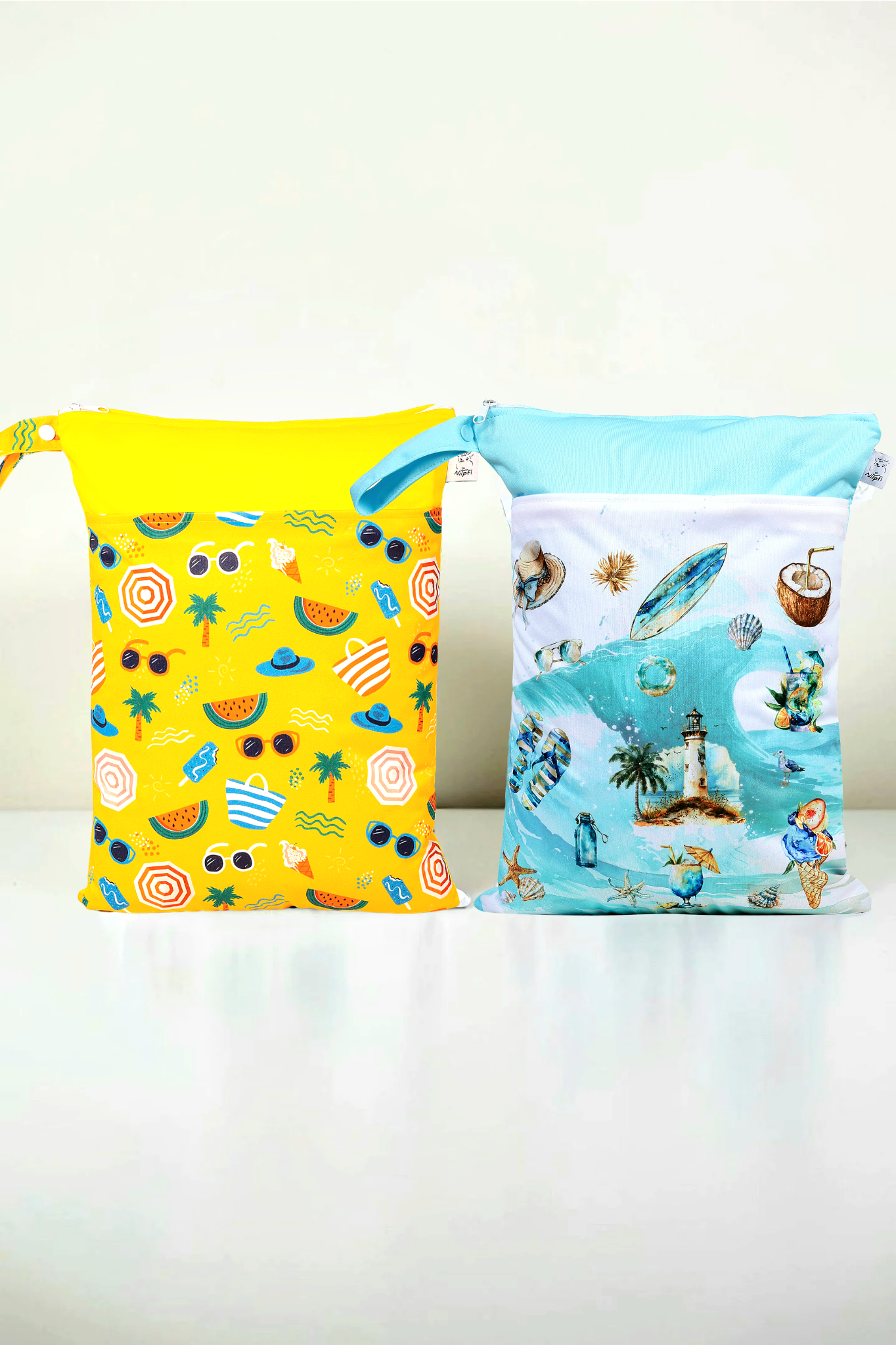 Wetbag Maxi 2er Set "Toskana"-personalisierbare Nasstaschen für Kita & Kindergarten und Reisen