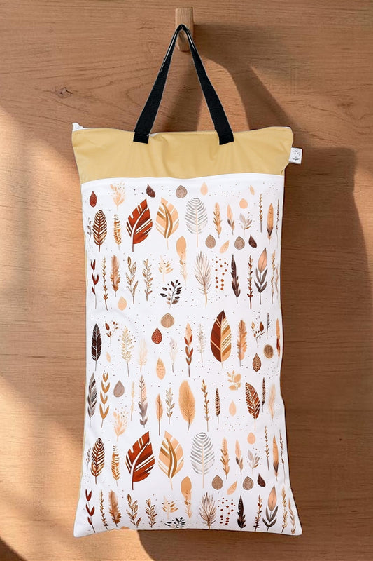 Nilpfi XXL Wetbag "Sonnenblatt"– große wasserdichte Nasstasche für Stoffwindeln & Schwimmen