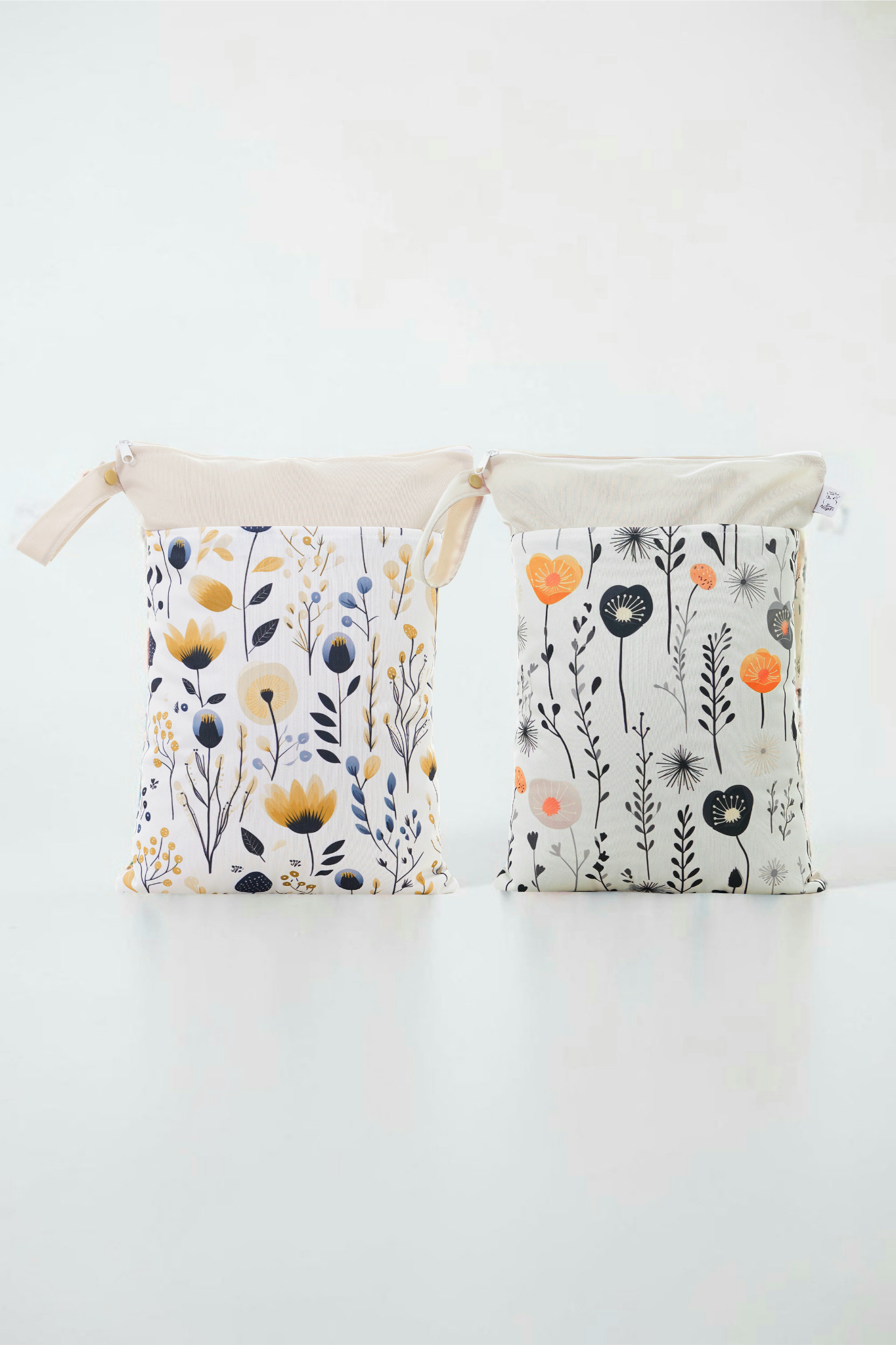 Wetbag Maxi 2er Set "Sonnenwiese"-personalisierbare Nasstaschen für Kita & Kindergarten und Reisen