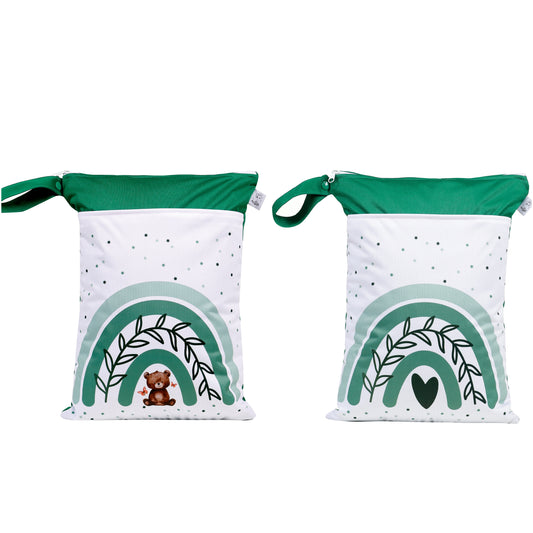 Wetbag Maxi 2er Set "Teddy Grün" Nasstasche