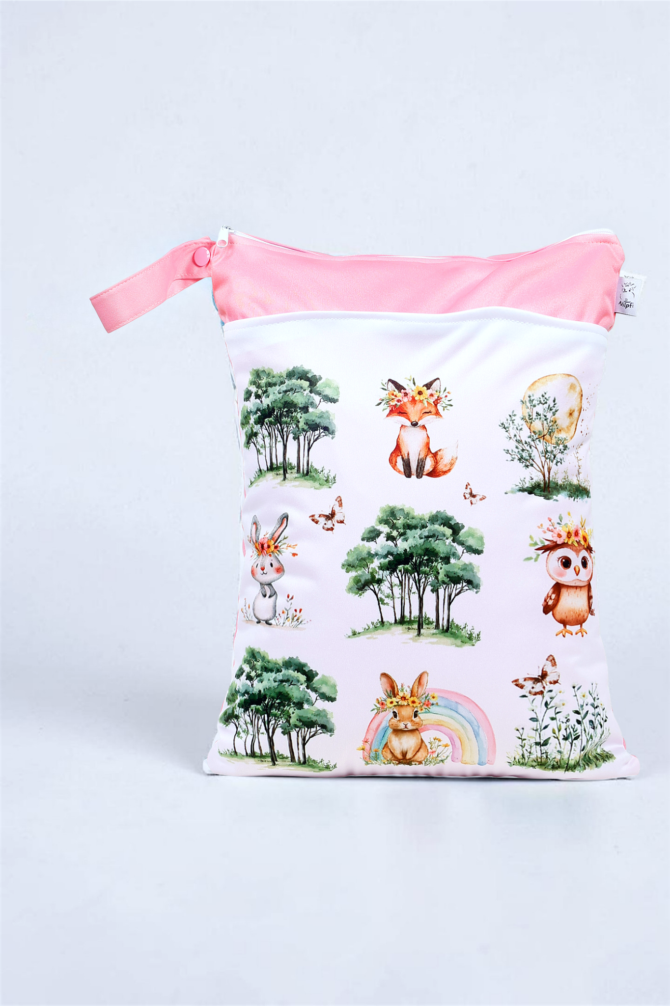 Wetbag Maxi "Spring rosa"– personalisierbare Nasstasche für Kita & Kindergarten und Reisen