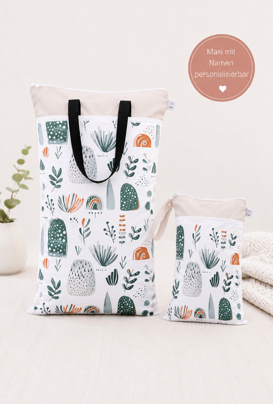 Nilpfi Maxi & XXL 2er Set "Abenteuer in der Naturwelt" – Nasstaschen für Alltag & Stoffwindeln