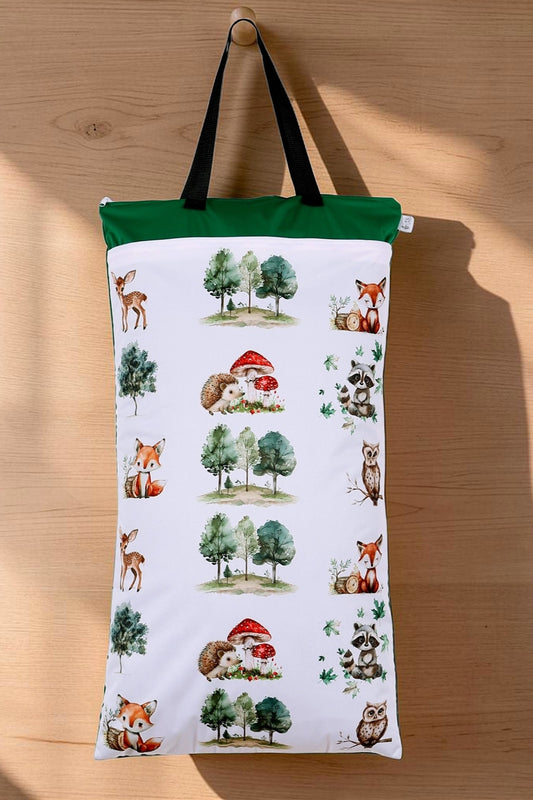 Nilpfi XXL Wetbag "Fuchs im Wald"– große wasserdichte Nasstasche für Stoffwindeln & Schwimmen