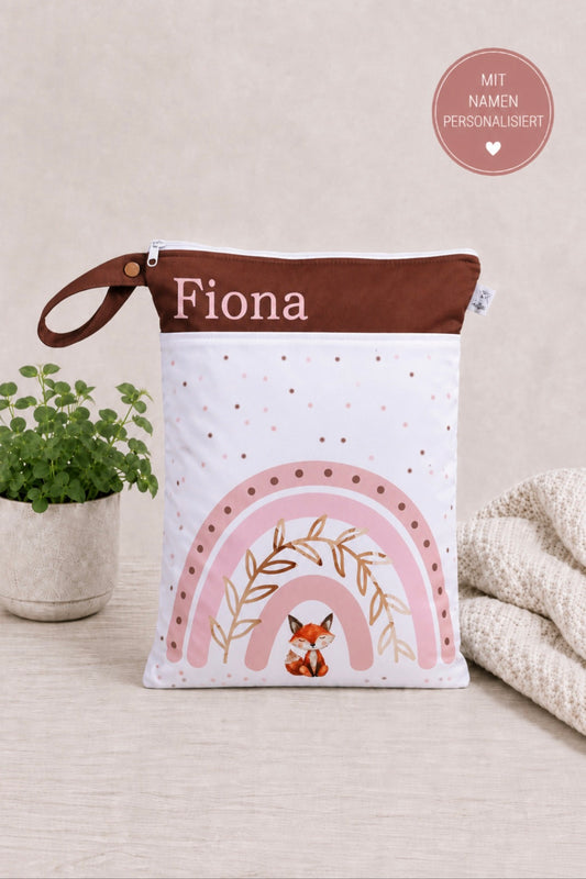 Wetbag "Fuchs Love"– personalisierbare Nasstasche für Kita & Kindergarten und Reisen