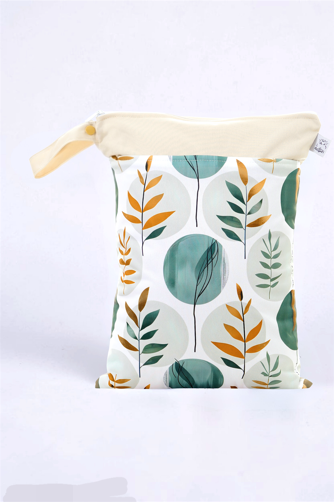 Wetbag Maxi 2er Set "Blattspiel"-personalisierbare Nasstaschen für Kita & Kindergarten und Reisen