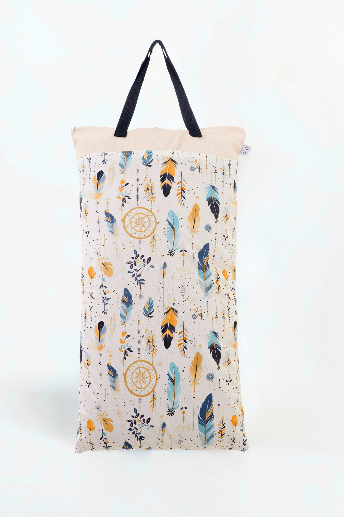 Nilpfi XXL Wetbag 2er Set "Traumfeder"– große Nasstasche für Stoffwindeln, Schwimmen & Reisen