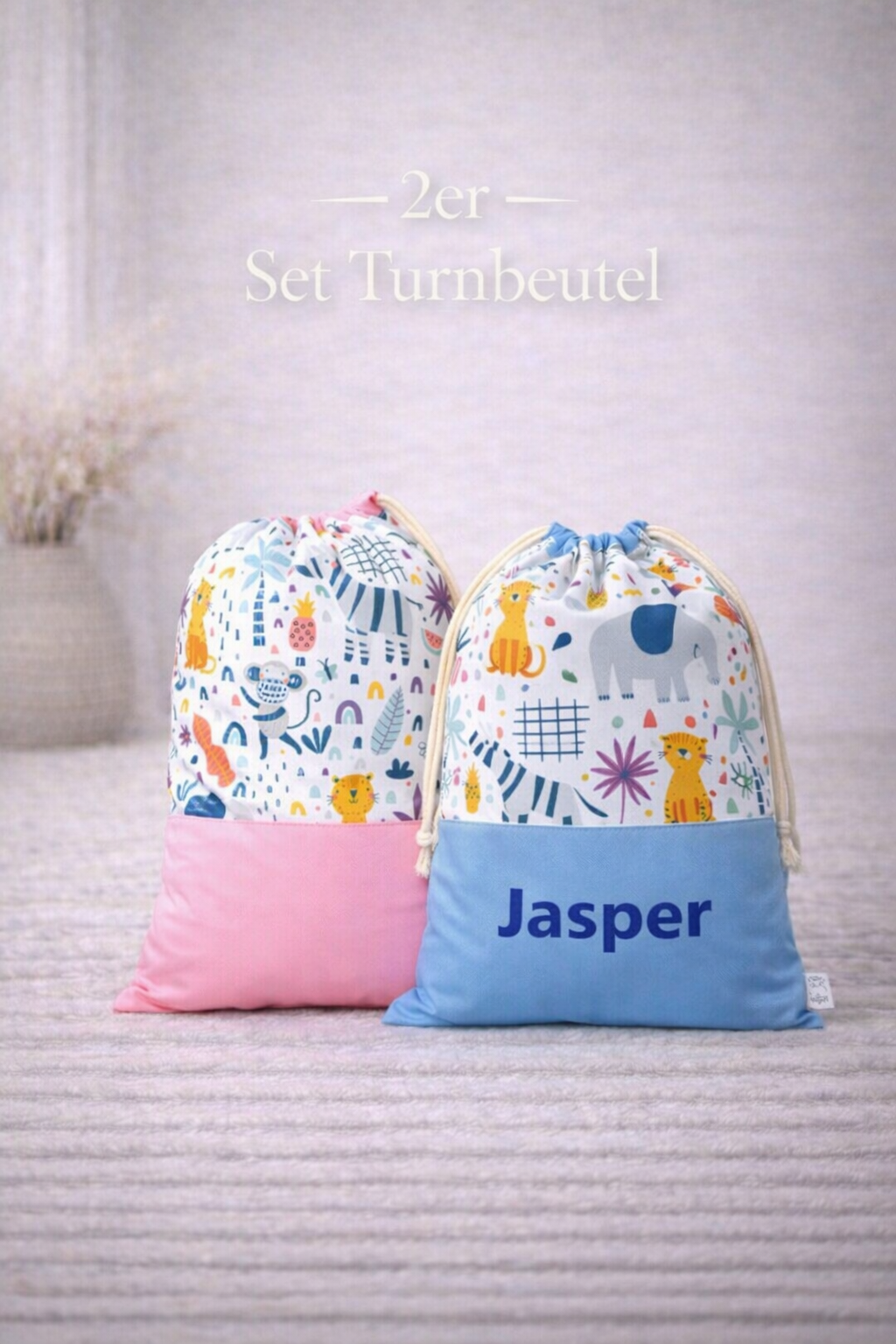 Turnbeutel 2er Set "Zoo"
