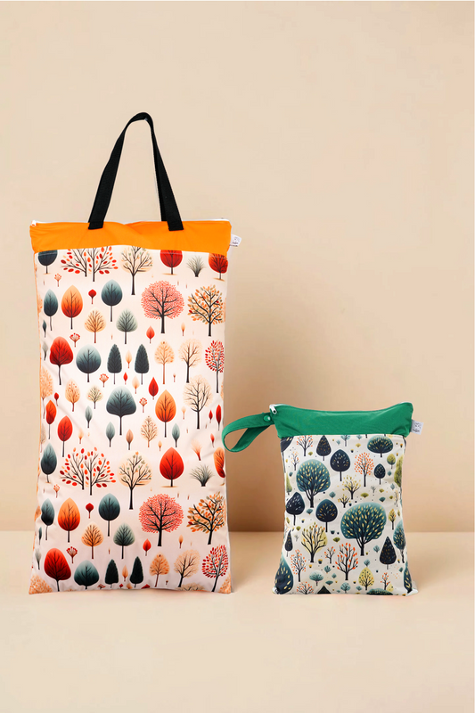 Nilpfi Maxi & XXL 2er Set "Waldgeflüster Set 1"– Nasstaschen für Kita & Reisen