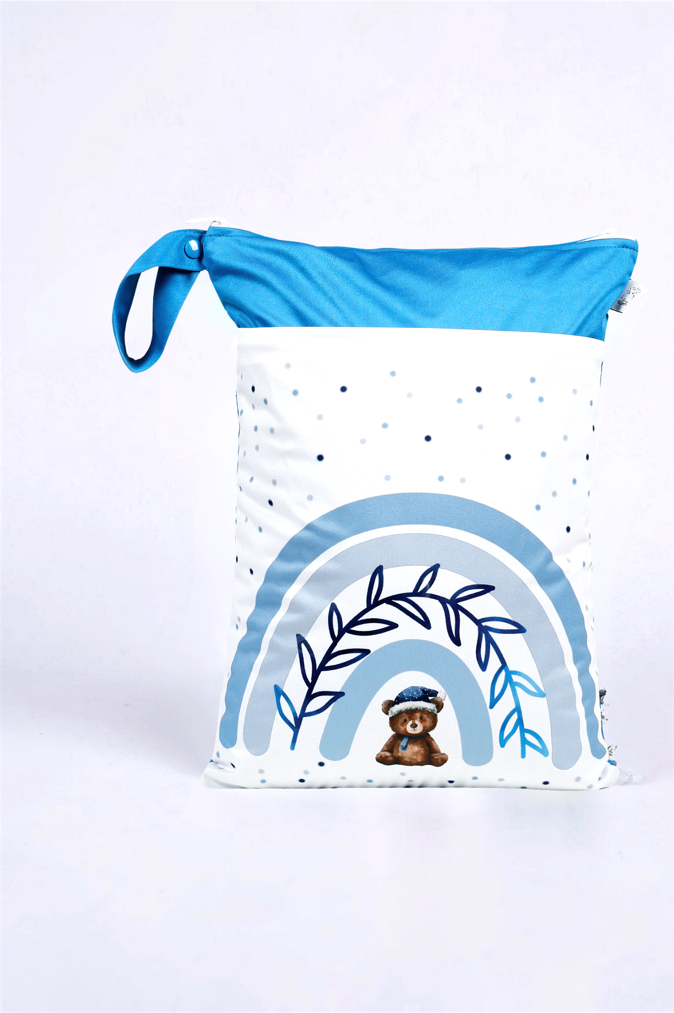 Wetbag Maxi 2er Set "Teddy Blau"-personalisierbare Nasstaschen für Kita & Kindergarten und Reisen