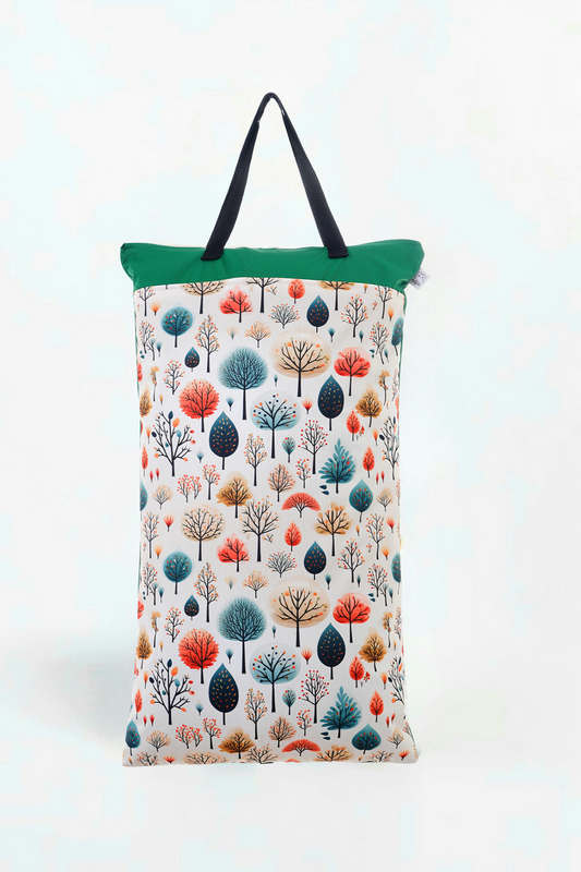 Nilpfi XXL Wetbag „Waldfarben“ – extra große Tasche für Stoffwindeln & Wäsche