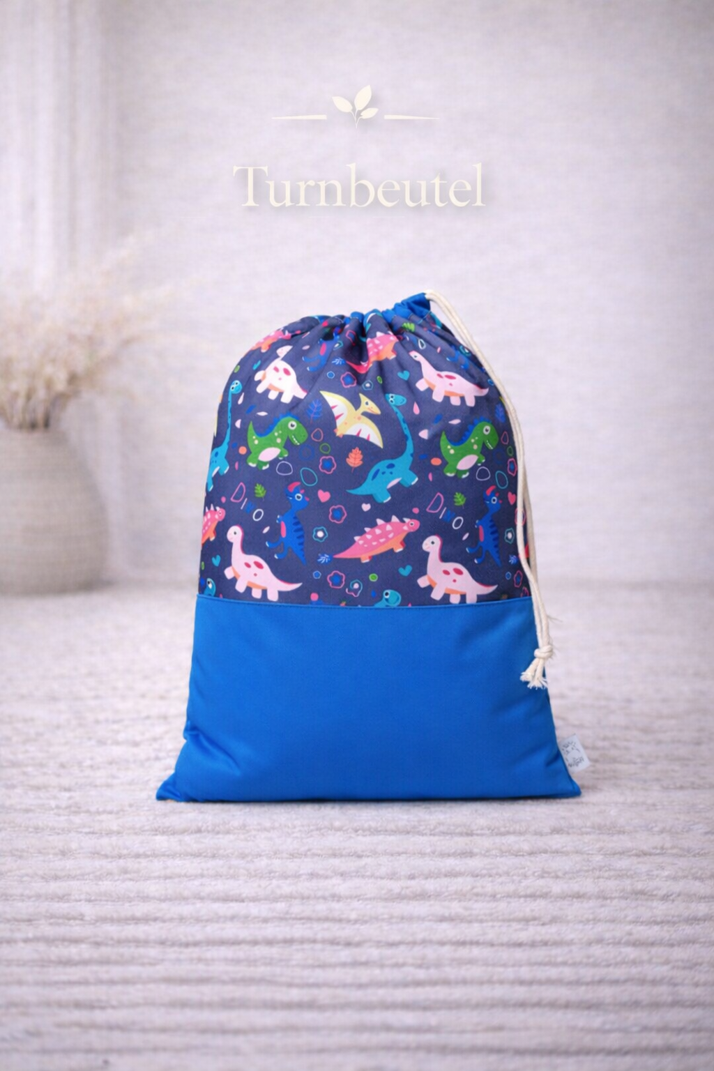 Nilpfi Turnbeutel 2er Set Dino – personalisiert für Kindergarten & Alltag