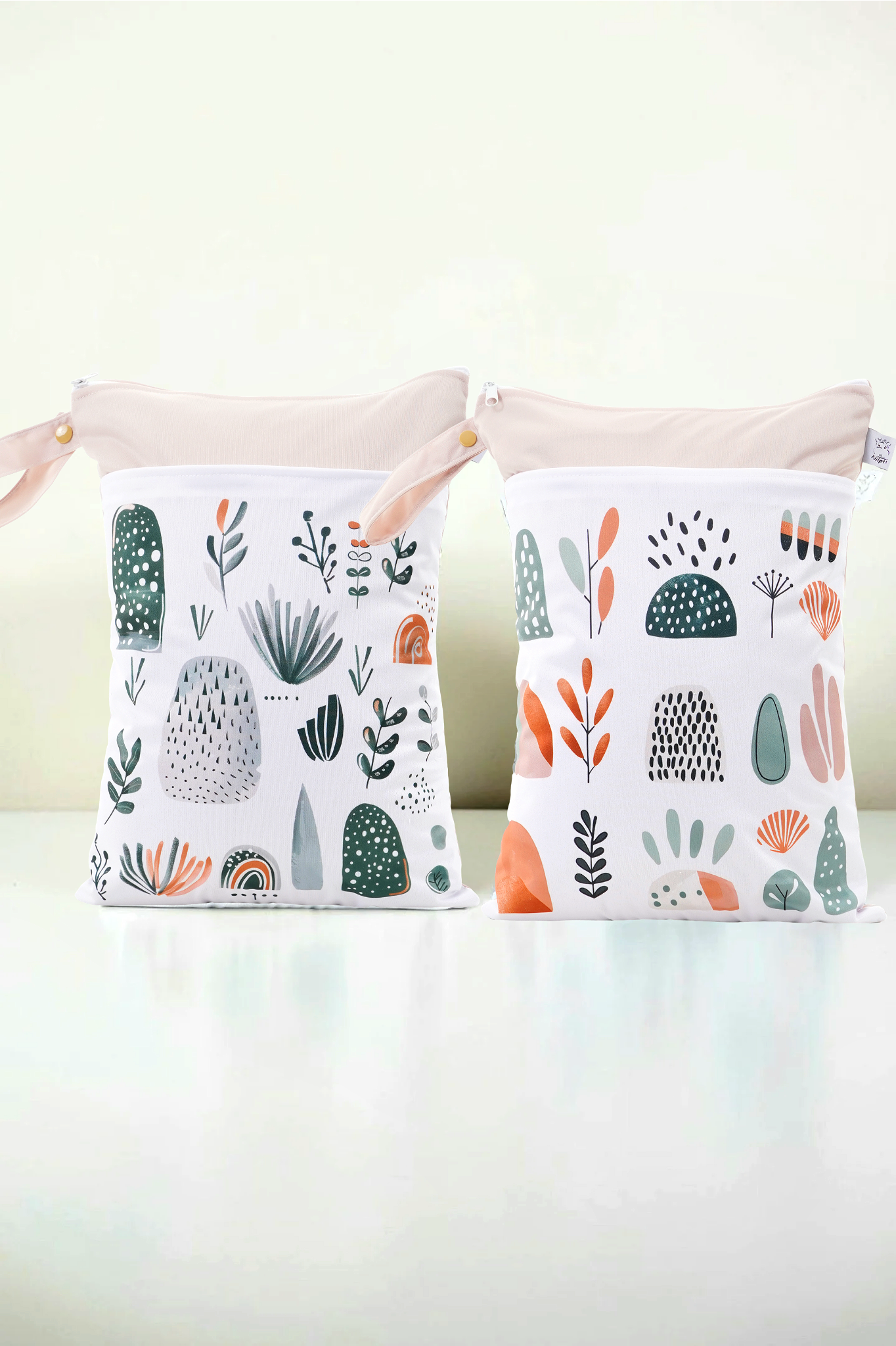 Wetbag Maxi 2er Set "Sanfte Naturabendteuer"-personalisierbare Nasstaschen für Kita & Kindergarten und Reisen