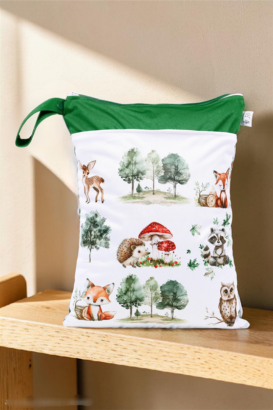 Wetbag Maxi "Fuchs im Wald"– personalisierbare Nasstasche für Kita & Kindergarten und Reisen