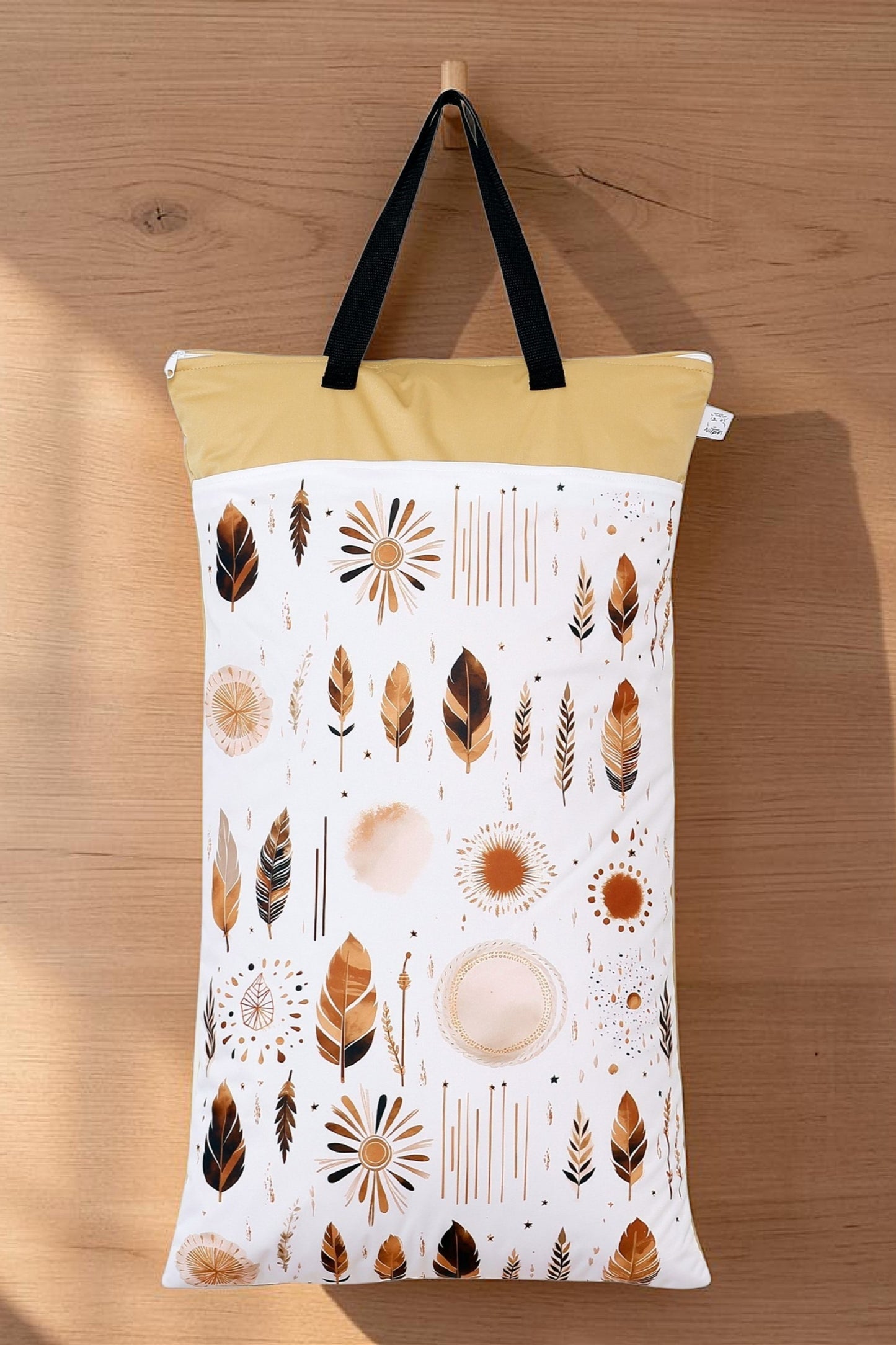 Nilpfi XXL Wetbag "goldene Perle"– große wasserdichte Nasstasche für Stoffwindeln & Schwimmen