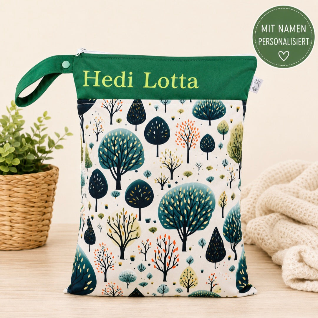 Nilpfi Maxi & XXL 2er Set "Waldgeflüster Set 1"– Nasstaschen für Kita & Reisen