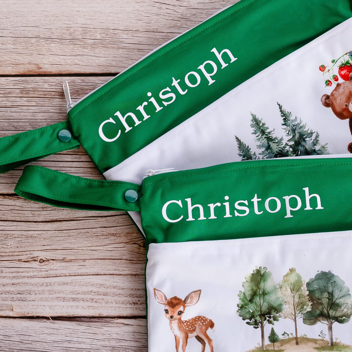 Wetbag Maxi 2er Set "Teddy im Wald" Nasstasche