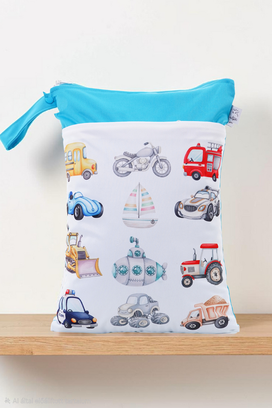 Wetbag Maxi "Abenteuer zu Land & Meer"– personalisierbare Nasstasche für Kita & Kindergarten und Reisen
