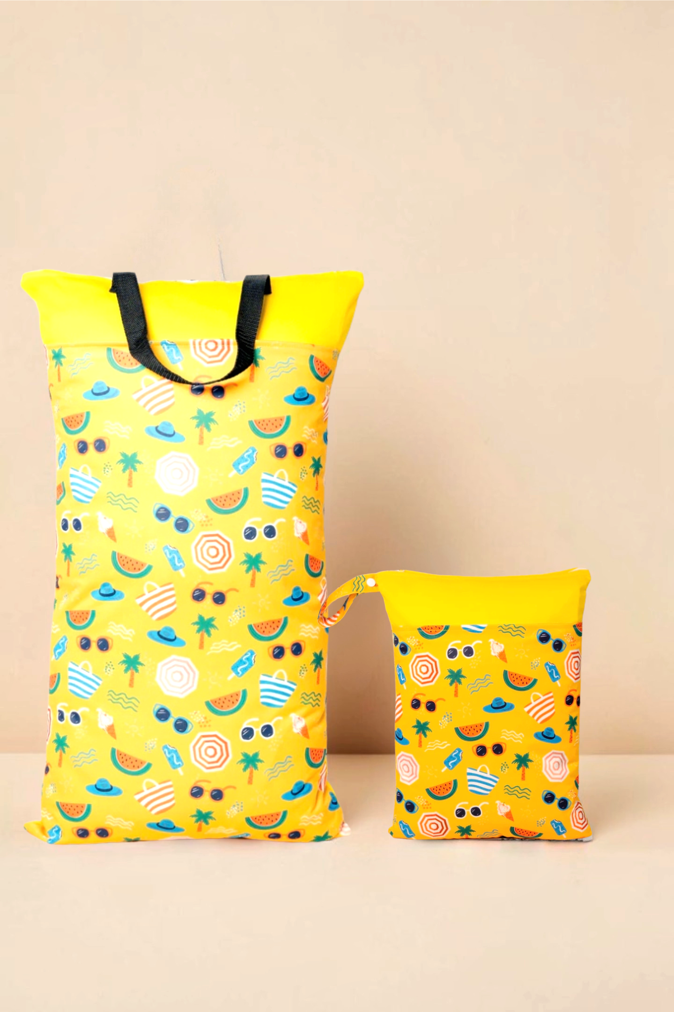 Nilpfi Wetbag Set Maxi & XXL "Sommer" – Nasstaschen für Kita, Schwimmen & Stoffwindeln