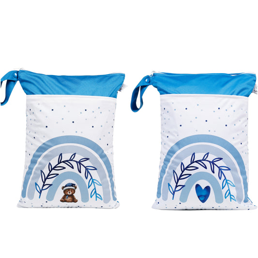 Wetbag Maxi 2er Set "Teddy Blau" Nasstasche