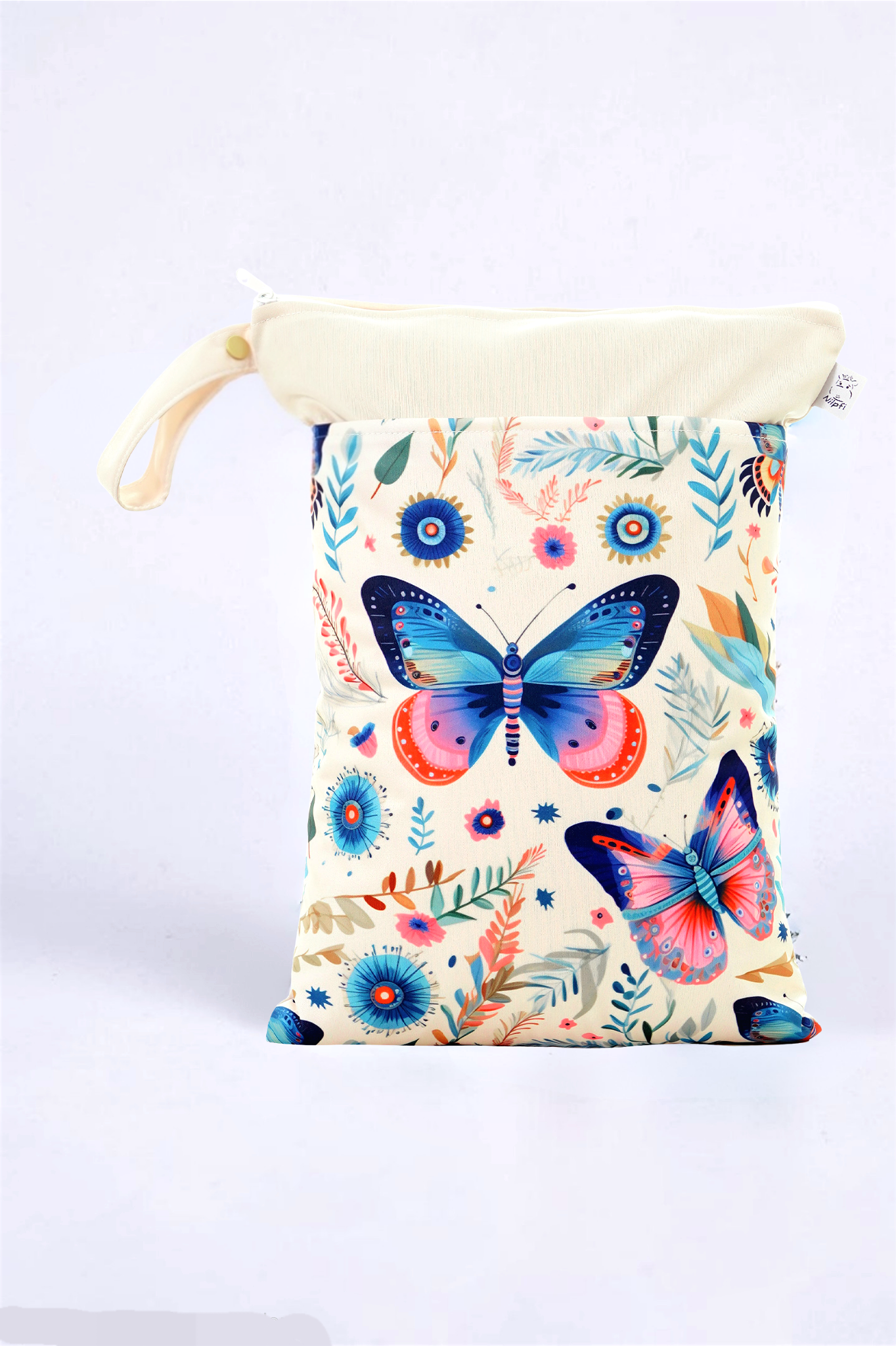Wetbag Maxi 2er Set "Schmetterling "-personalisierbare Nasstaschen für Kita & Kindergarten und Reisen