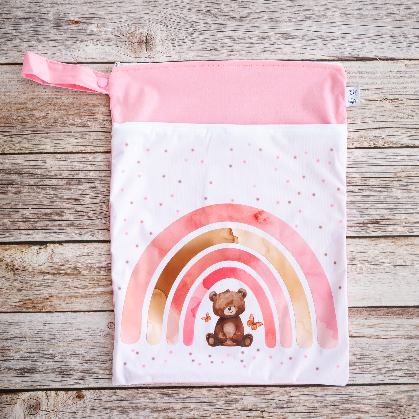 Wetbag Maxi 2er Set "Teddy Rosa" Nasstasche