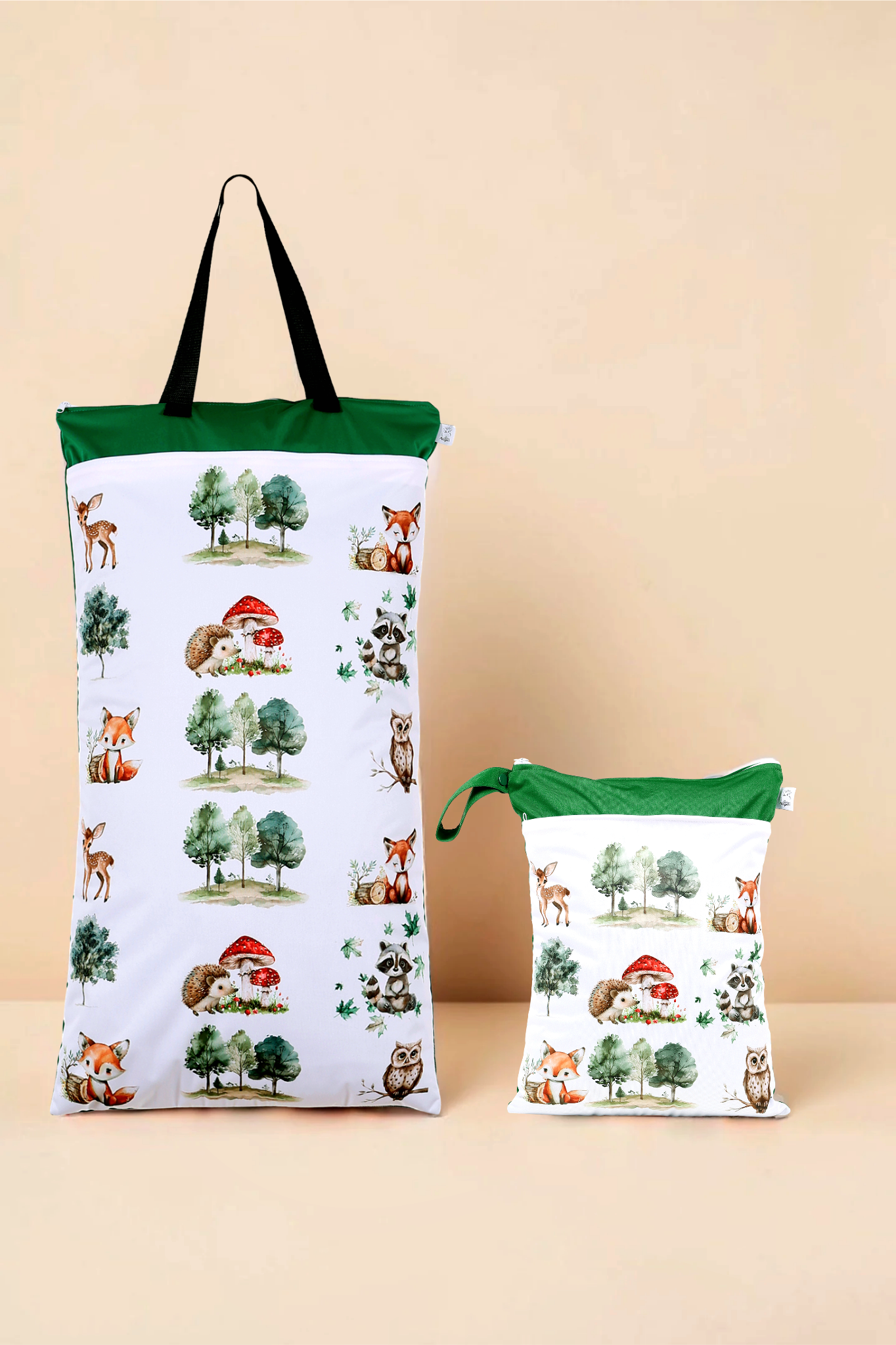Nilpfi Maxi & XXL 2er Set "Fuchs im Wald"– Nasstaschen für Kita & Reisen