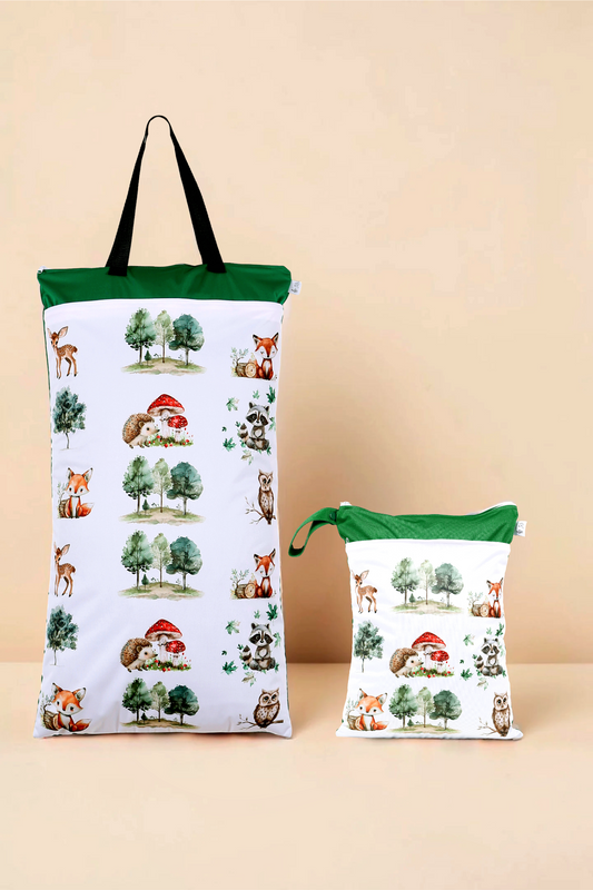 Nilpfi Maxi & XXL 2er Set "Fuchs im Wald"– Nasstaschen für Kita & Reisen