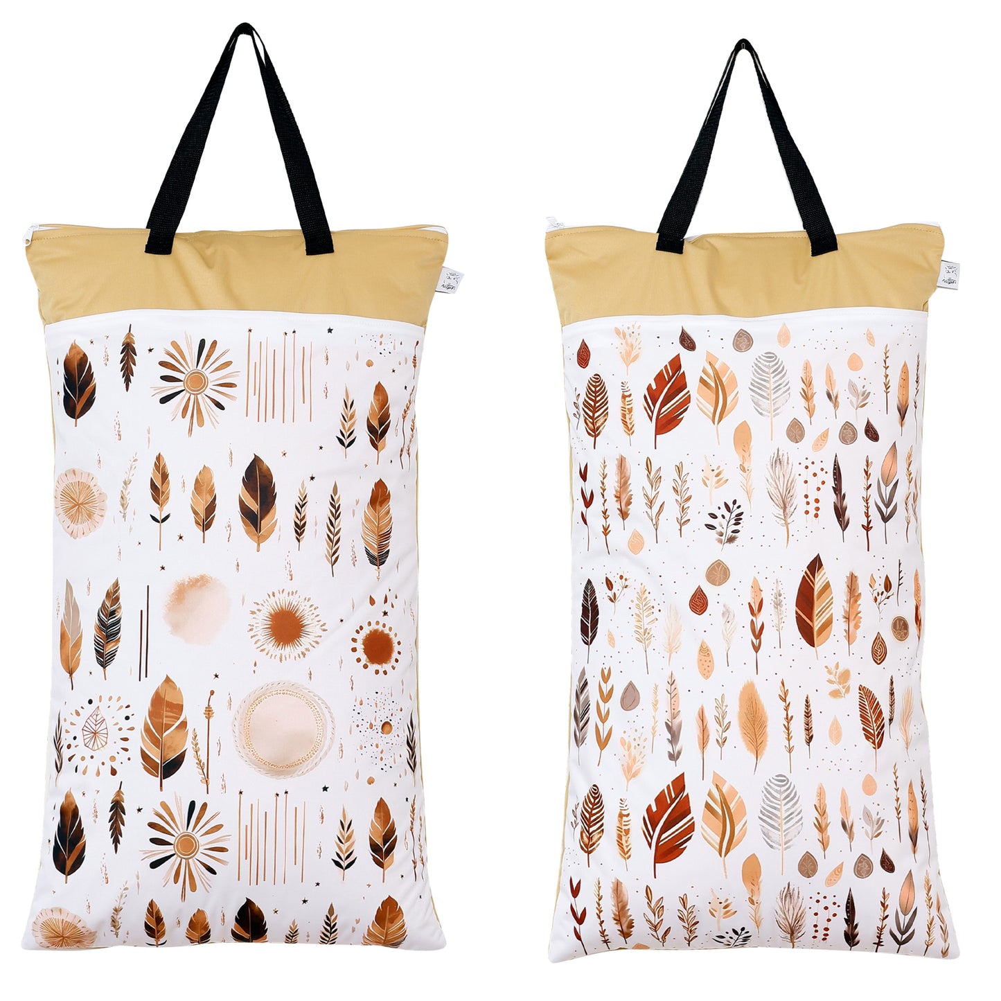 2er Set Wetbags XXL große wasserdichte Nasstaschen ideal für Kita Reisen Stoffwindeln und Babysachen