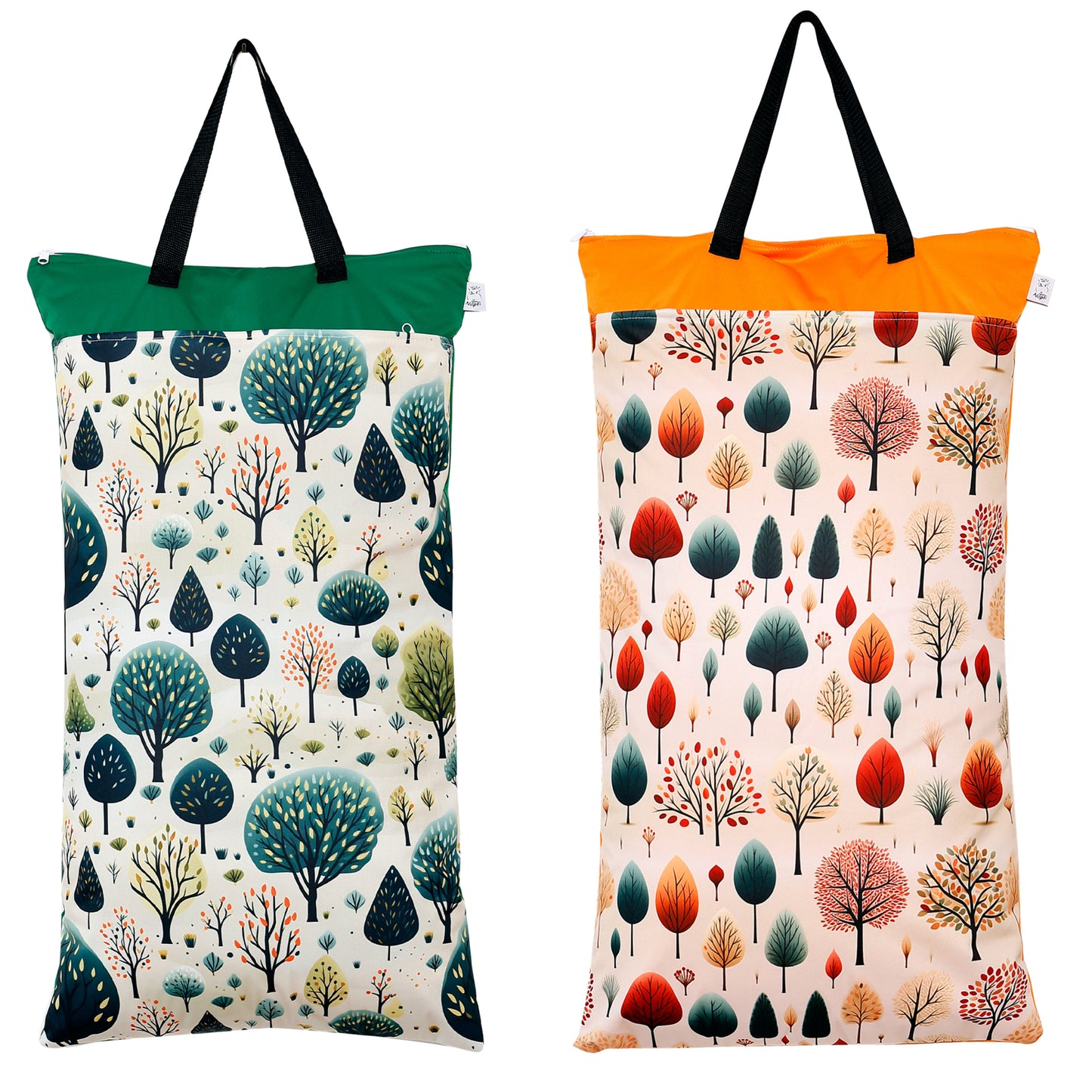 2er Set Wetbags XXL große wasserdichte Nasstaschen ideal für Kita Reisen Stoffwindeln und Babysachen
