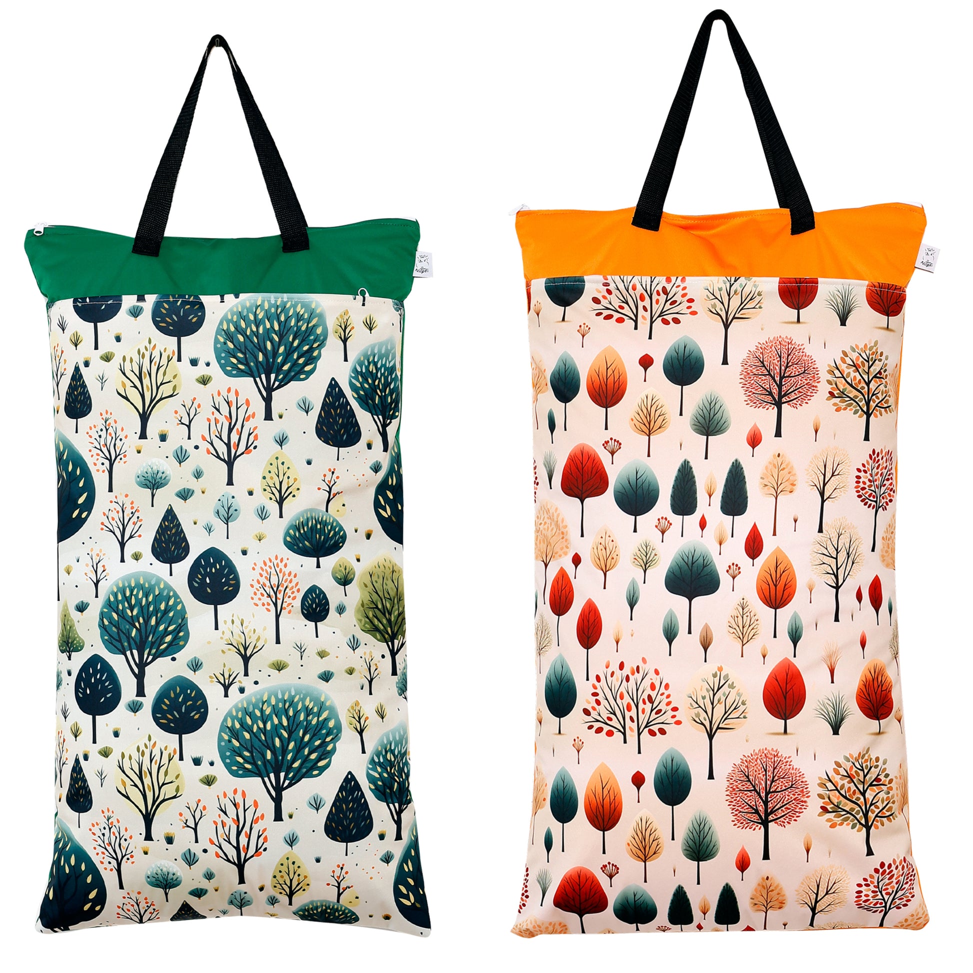 2er Set Wetbags XXL große wasserdichte Nasstaschen ideal für Kita Reisen Stoffwindeln und Babysachen
