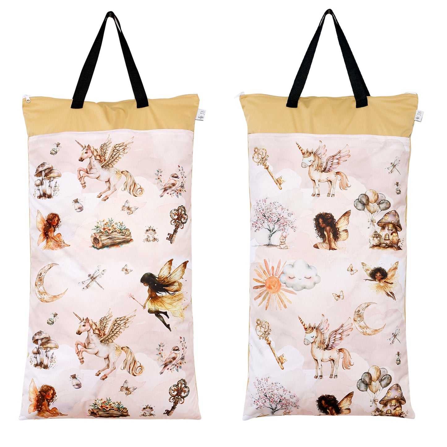 2er Set Wetbags XXL große wasserdichte Nasstaschen ideal für Kita Reisen Stoffwindeln und Babysachen