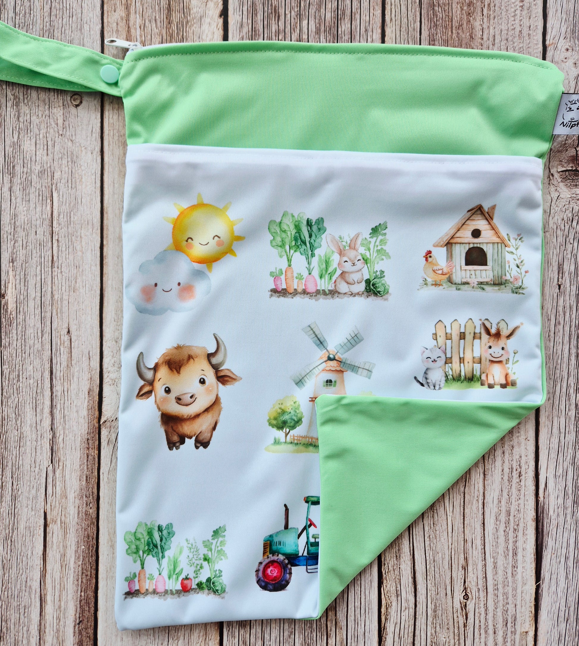 Wetbag für Baby Windeln und Kita wasserdicht wiederverwendbar praktische Nasstasche für unterwegs
