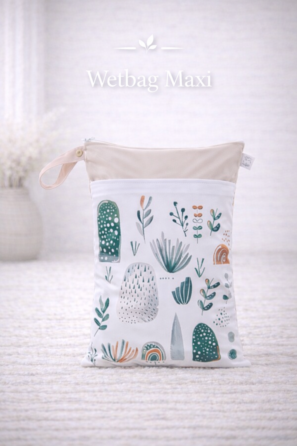 Personalisierte Wetbag mit Namen für Baby Geschenk süßes Natural Design XXL und Maxi Set