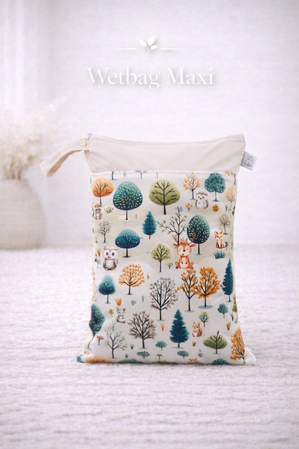Personalisierte Wetbag mit Namen für Baby Geschenk süßes Wald Tier Design XXL und Maxi Set