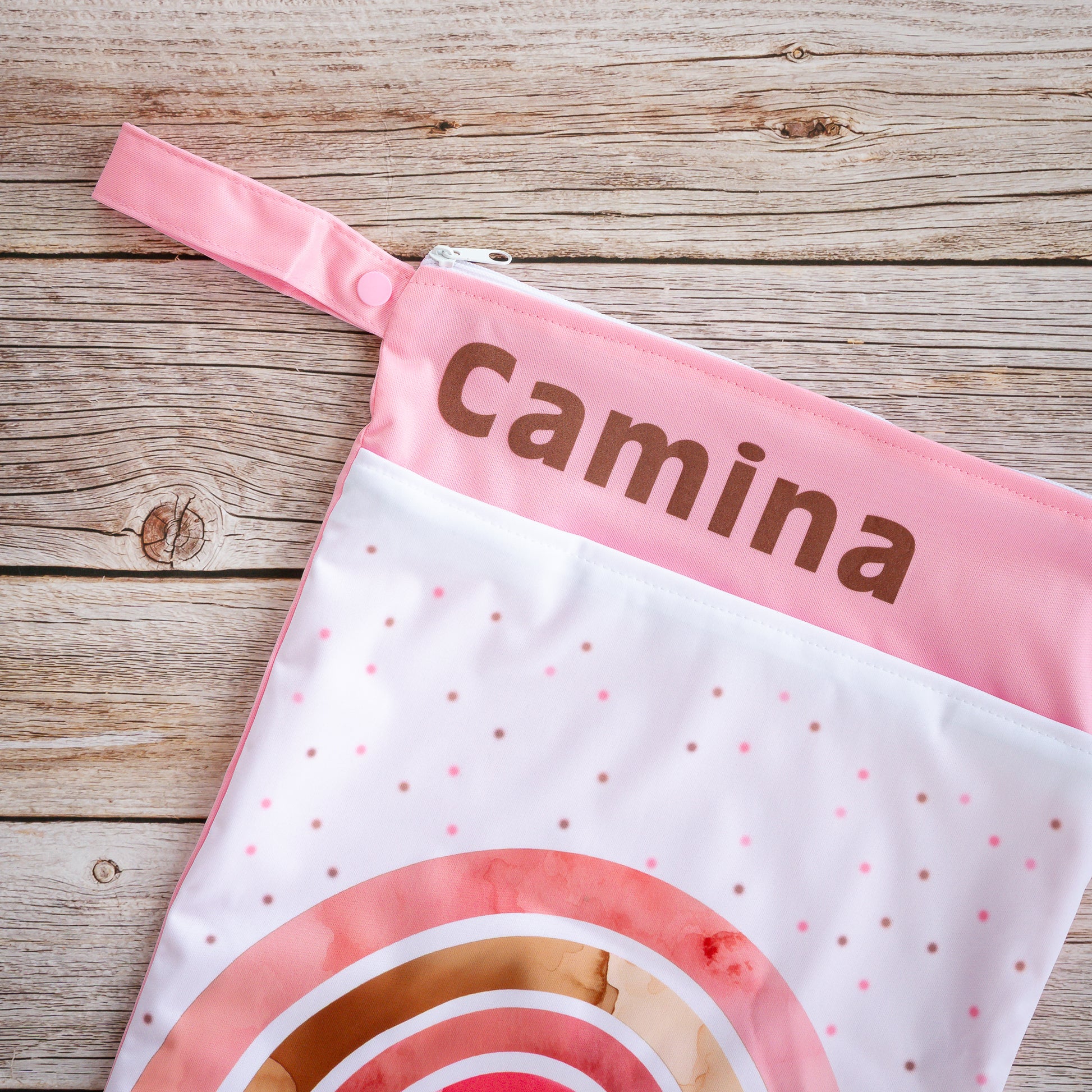 Personalisierte Wetbag mit Namen individuelles Baby Geschenk praktisch und süß mit Tiermotiv