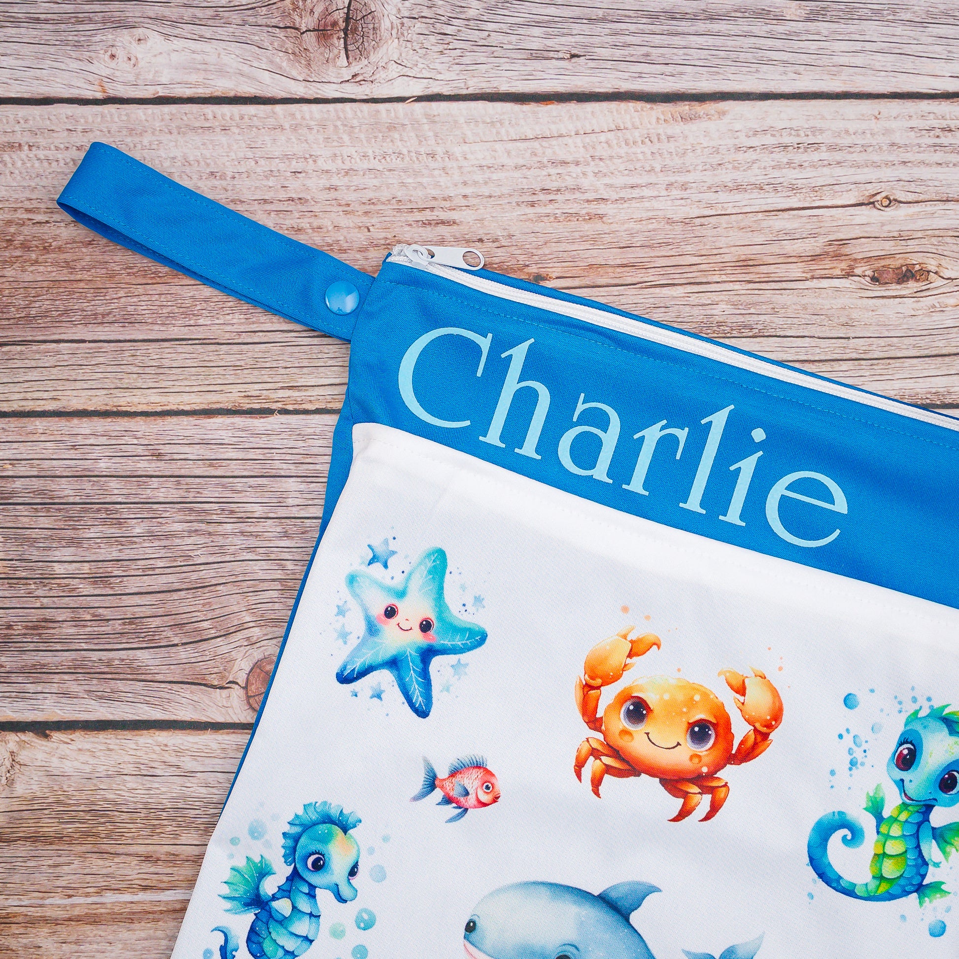 Personalisierte Wetbag mit Namen individuelles Baby Geschenk praktisch und süß mit Tiermotiv