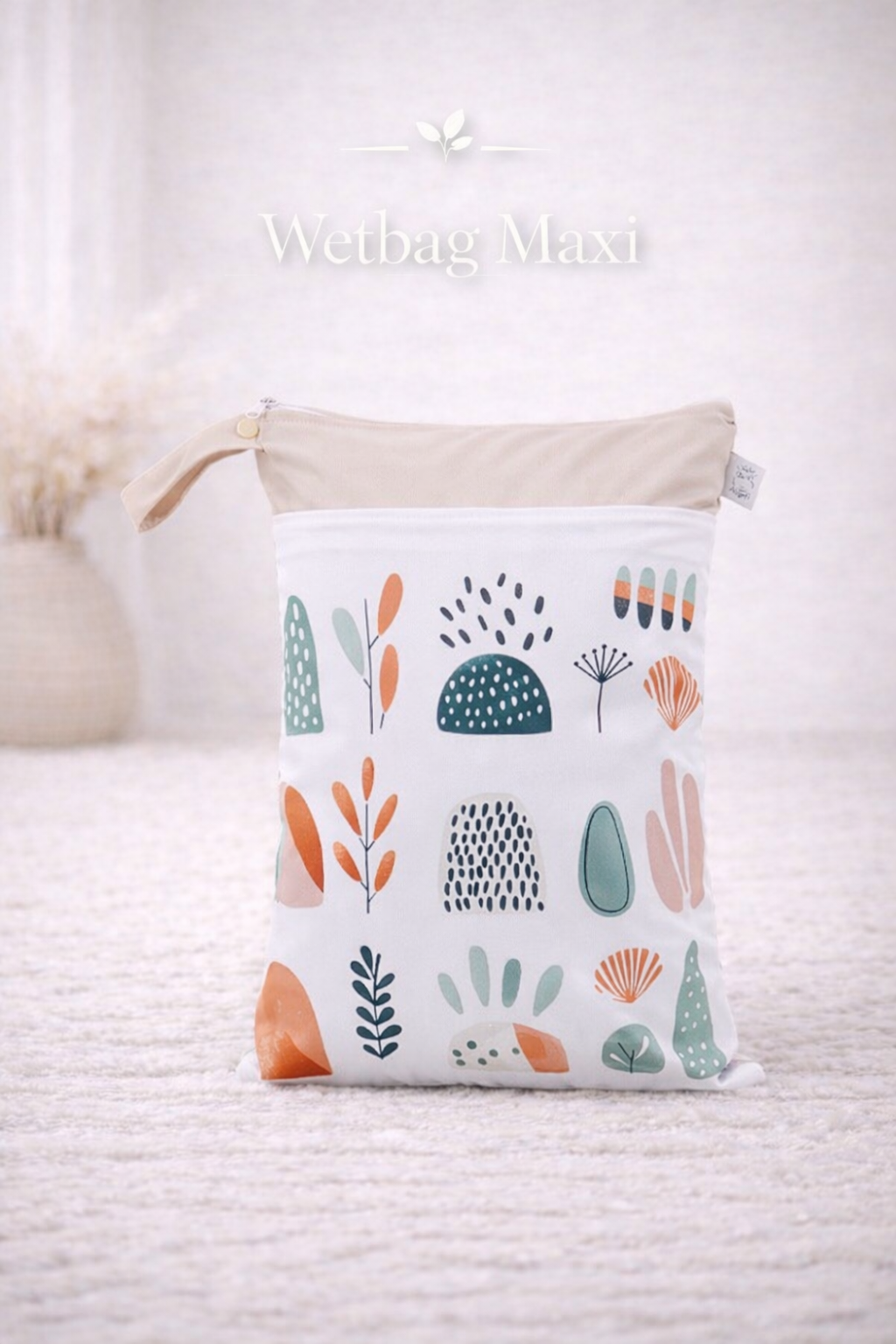 Personalisierte Wetbag mit Namen für Baby Geschenk süßes Natural Design XXL und Maxi Set