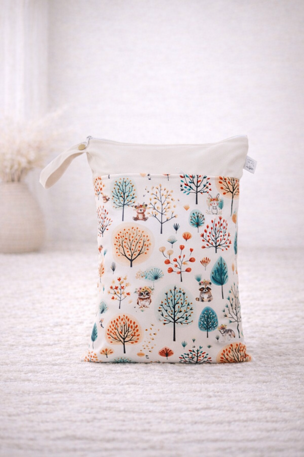 Personalisierte Wetbag mit Namen für Baby Geschenk süßes Wald Tier Design XXL und Maxi Set