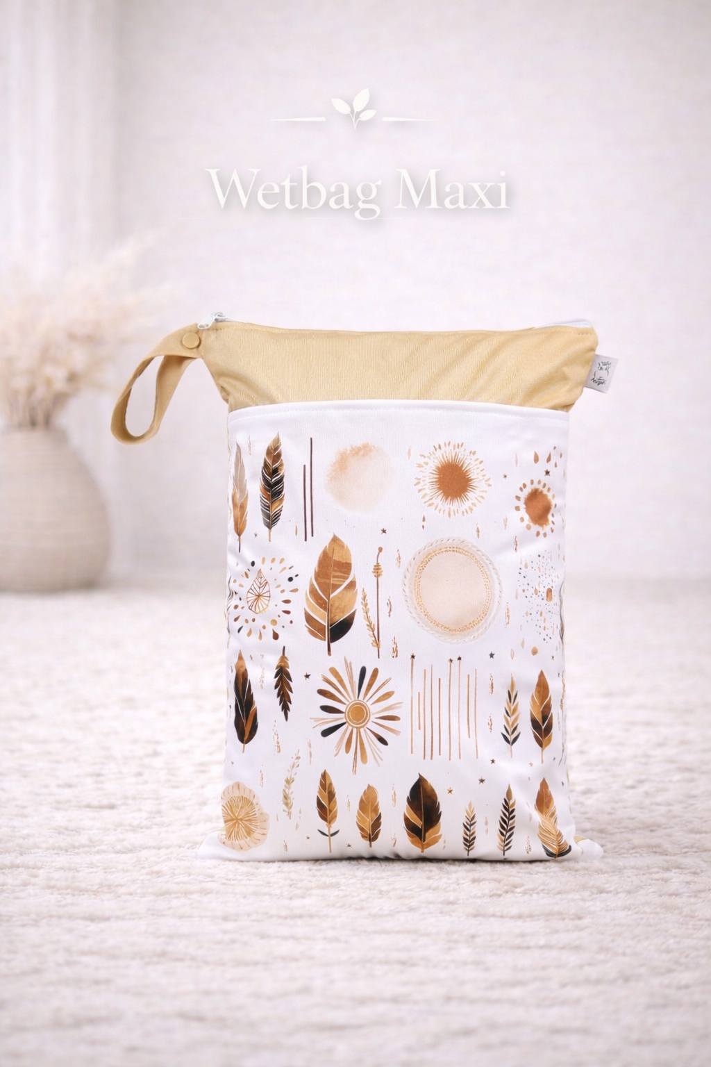 Wasserdichte Wetbag für Baby Windeln personalisiert mit Namen süßes pastell Design wiederverwendbar