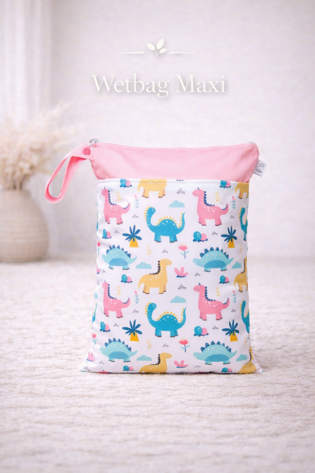 Wasserdichte Wetbag für Baby Windeln personalisiert mit Namen dino Tier Design wiederverwendbar