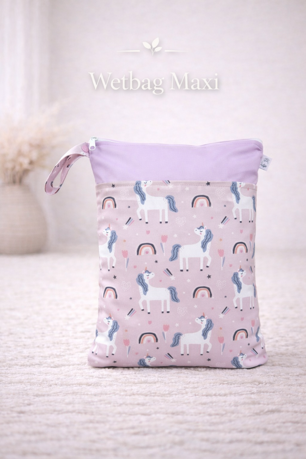 Wasserdichte Wetbag für Baby Windeln personalisiert mit Namen süßes pferd Tier Design wiederverwendbar