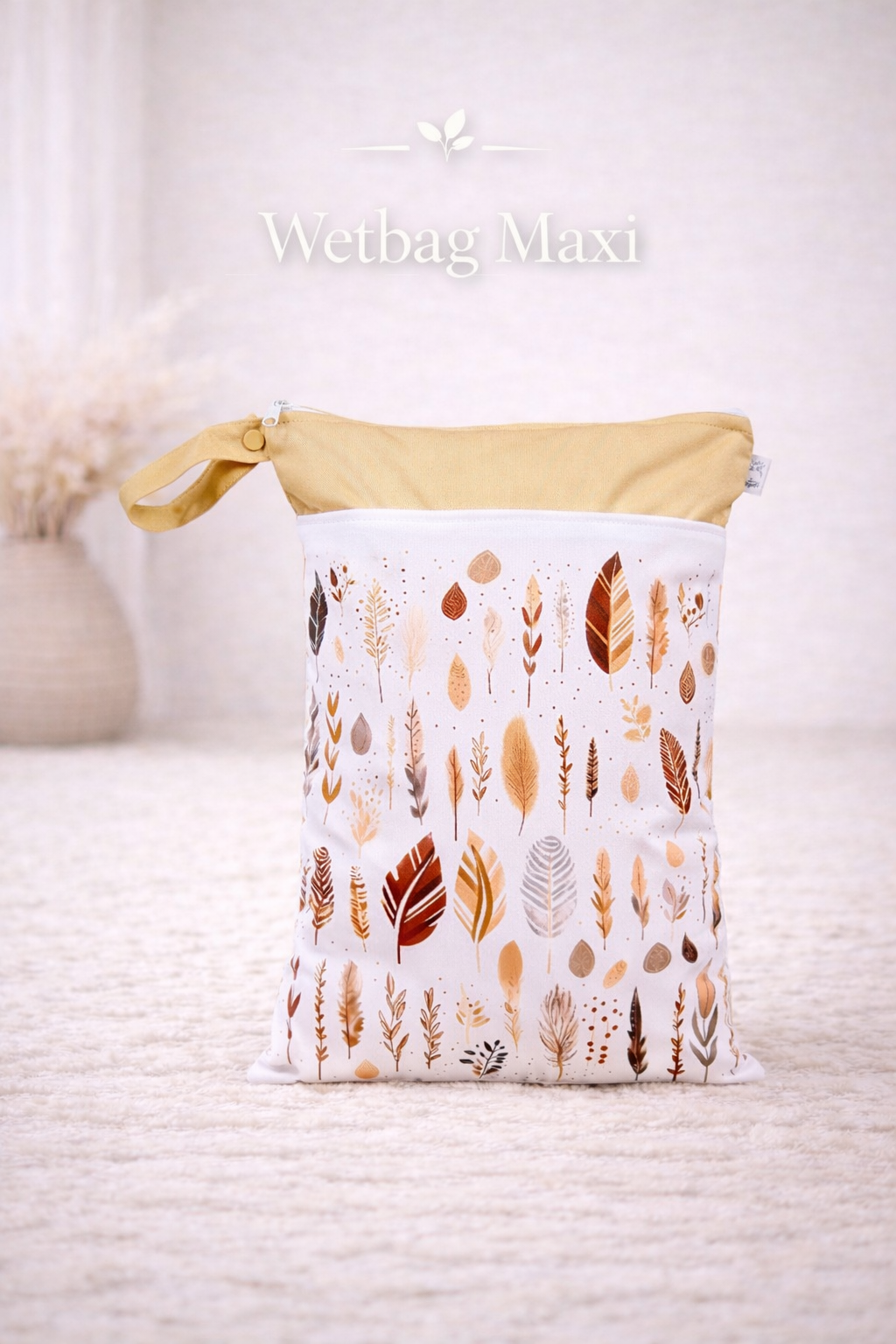 Wasserdichte Wetbag für Baby Windeln personalisiert mit Namen süßes pflanzen Design wiederverwendbar