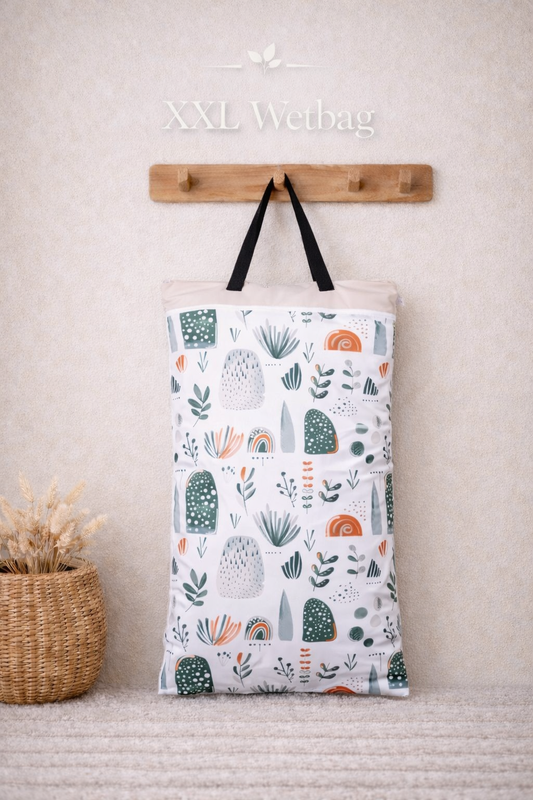 Wetbag Set für Baby Windeln und Kita wasserdicht wiederverwendbar praktische Nasstasche XXL und Maxi Größe