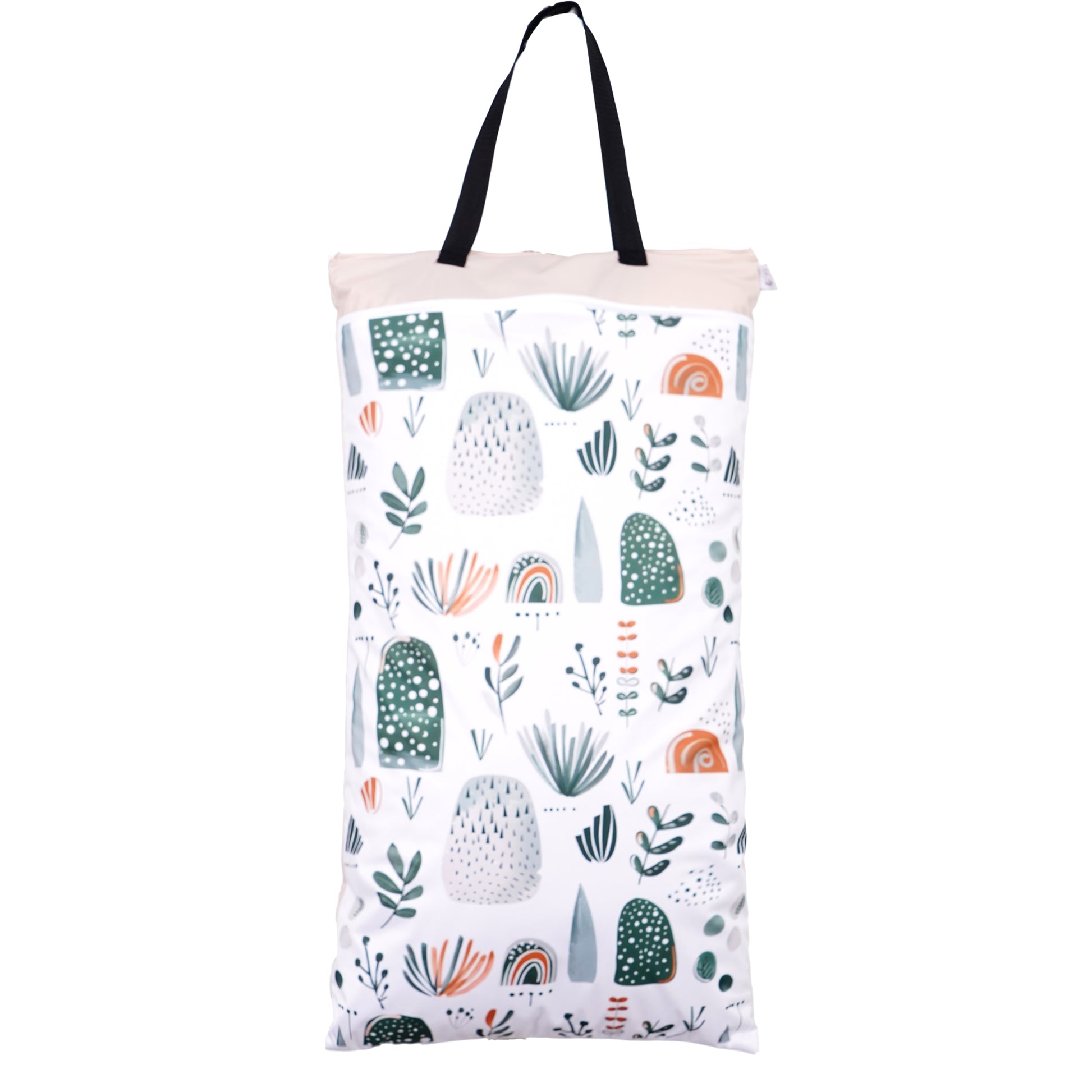 XXL Wetbag 40x70 cm wasserdicht große Nasstasche für Baby Windeln mit modernem Natur Design wiederverwendbar