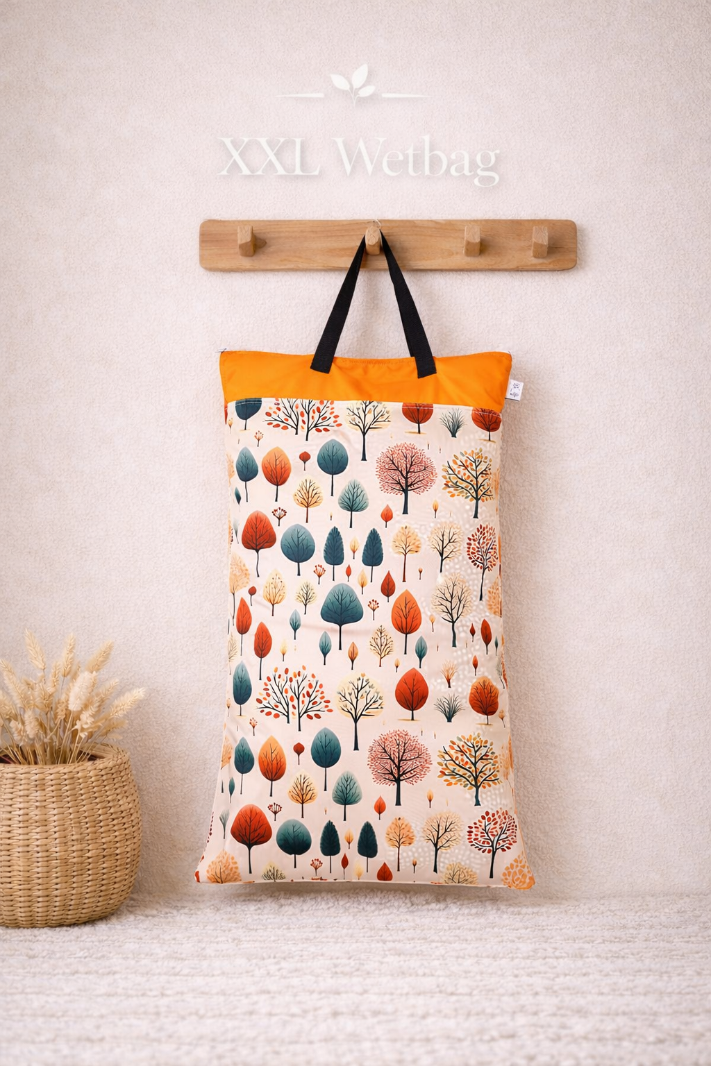 XXL Wetbag 40x70 cm wasserdicht große Nasstasche für Baby Windeln mit Wald und Natur Design wiederverwendbar