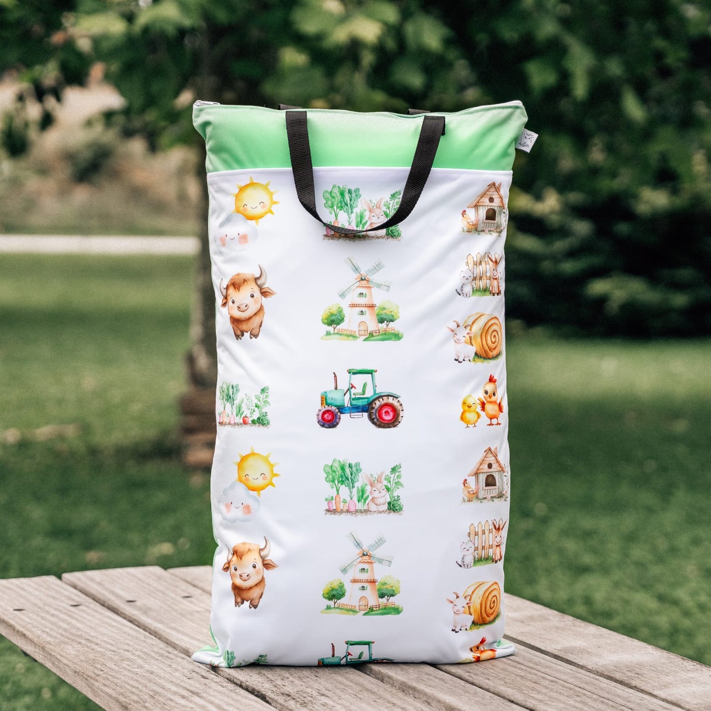 Große XXL Wetbag für Kinder und Kita wasserdichte Nasstasche ideal für Stoffwindeln nasse Kleidung oder Reisen