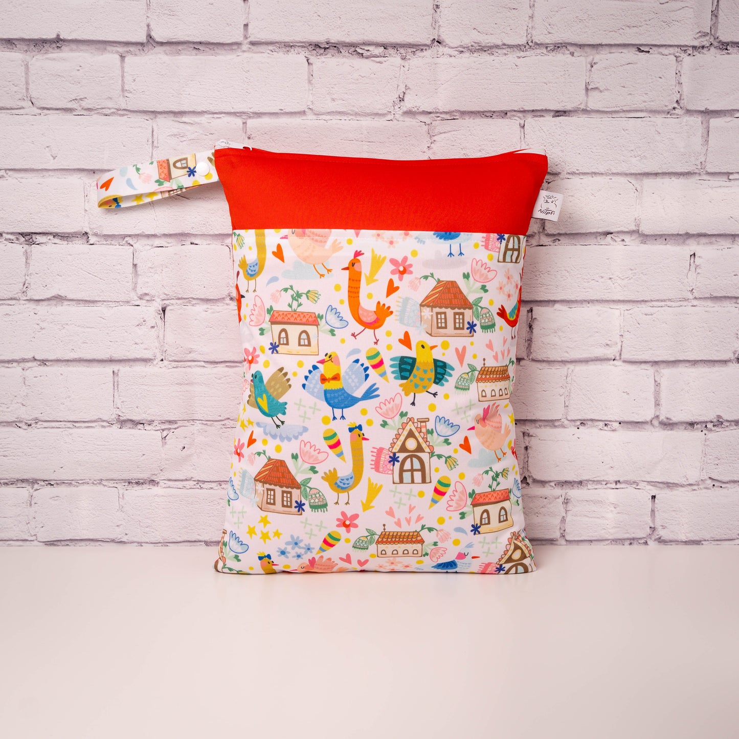 XXL und Maxi Wetbag Set wasserdicht für Baby Windeln mit Bauernhof Tier Design wiederverwendbar